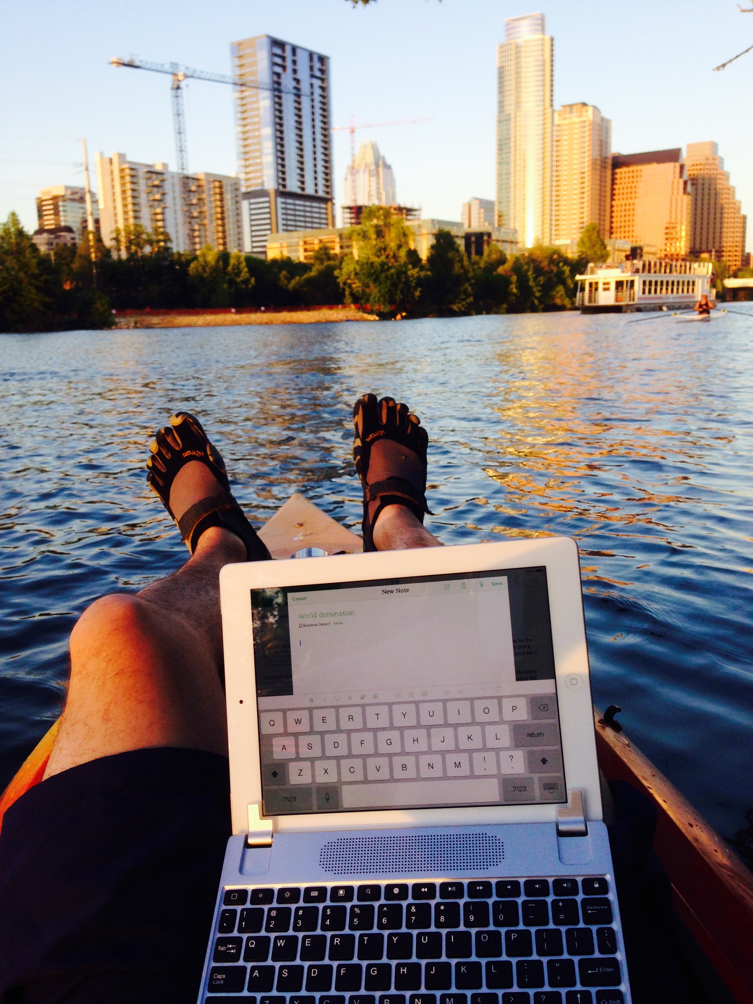 Josh Bolinger on the lake in austin texas